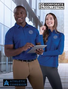 Two people modeling apparel