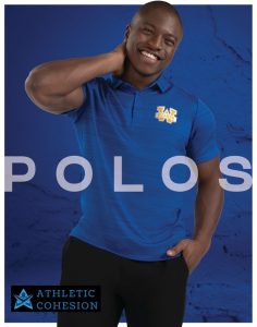 Man modeling polo shirt